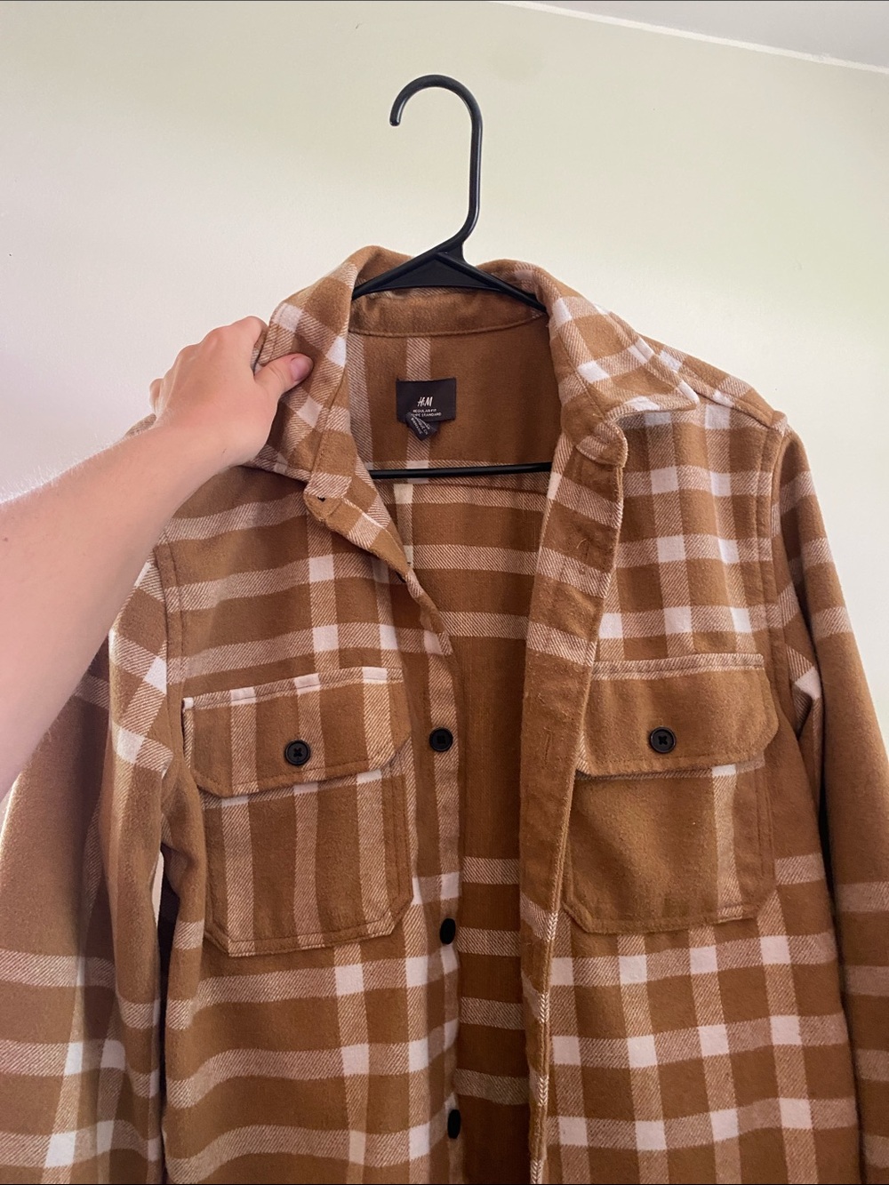 H&M Tan & white shacket